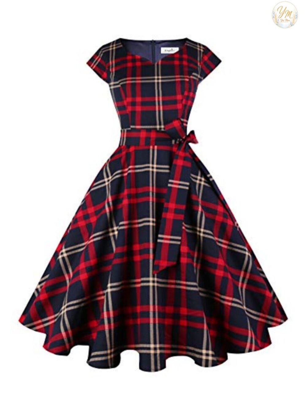 Vintage 1950s Swing Cocktail Dress Sweetheart Cap Sleeve A-Line